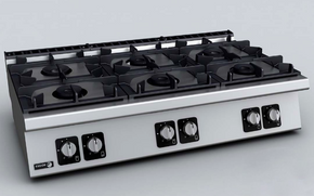 Fagor Kore 700 Series Bench Top 6 Gas Burners - C-G760H Fagor Kore 700 Series Bench Top 6 Gas Burners - C-G760H