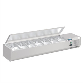 Polar FA855-A G-Series Countertop Prep Fridge with Lid 7x 1/4GN Polar FA855-A G-Series Countertop Prep Fridge with Lid 7x 1/4GN