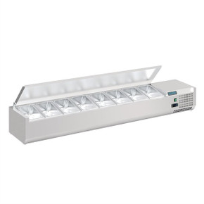 Polar FA856-A G-Series Countertop Prep Fridge with Lid 8x 1/4GN Polar FA856-A G-Series Countertop Prep Fridge with Lid 8x 1/4GN