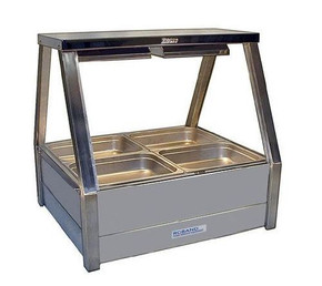 Roband E22RD Straight Glass Double Row Commercial Hot Food Display Bar with Rear Roller Doors