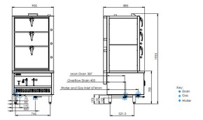 LUUS SCM-90 Steam Cabinet - 900 Wide 3 Deck LUUS SCM-90 Steam Cabinet - 900 Wide 3 Deck