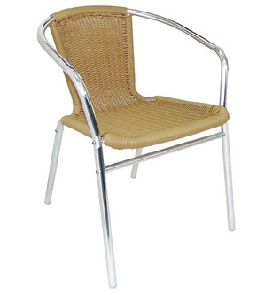 U422 Bolero Aluminium & Natural Wicker Chair (Pack of 4)