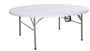 Bolero 6ft / 1830mm Commercial Round Fold-in-Half Banquet Table White | HC270