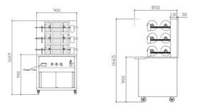 Rotochix GR-900 Gas Chicken/ Giros Rotisserie Small