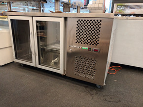 Ex-Showroom TF02MIDPV-D 2 Glass Door Stainless Counter Fridge Mastercool
