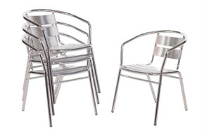 Bolero U419 Aluminium Stacking Chairs 735mm Pack of 4