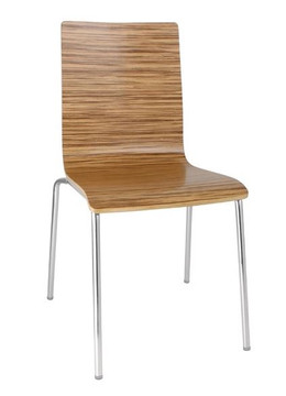 Bolero GR344 Square Back Side Chair Zebrano (Pack of 4)