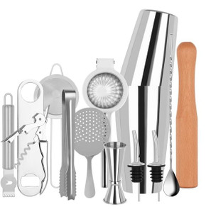 Zanzi FZ765 Cocktail Set 14pc Stainless Steel in Bartender Bag