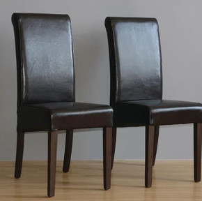 Bolero GF956 Curved Back Leather Chairs (Pack of 2