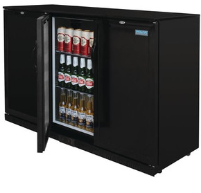 Polar GL017-A G-Series 900mm Triple Solid Door Back Bar Cooler in Black 330Ltr