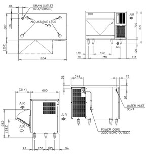 IM-100CNE-21 Output Up To: 90kg Hoshizaki Ice Maker 21mm Cube