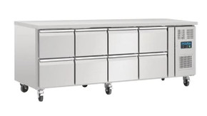 Polar DA549-A U-Series Eight Drawer Gastronorm Counter Fridge