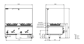 Luus WZ-2SP Professional Compact Waterless Double Stockpot Cooker (1200mm Wide)