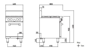 LUUS RS-4B - 4 Burners & 600 Wide Oven LUUS RS-4B - 4 Burners & 600 Wide Oven