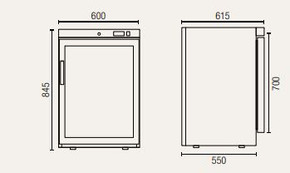 Exquisite MC200G 140 L One Glass Door Underbench Storage Refrigerator 