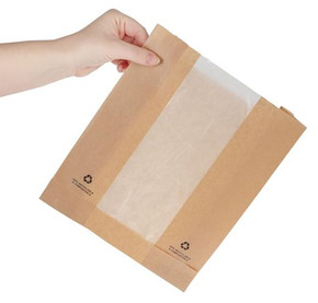 Fiesta DC875 Compostable Food Bags with Glassine Windows (Pack of 1000)