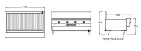 RBA48L Goldstein Radiant Gas Char Broiler 1220mm W 