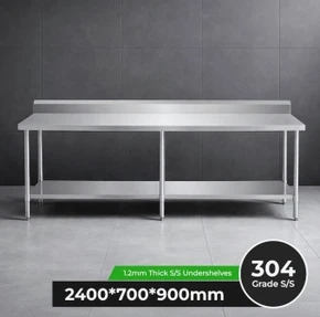 Modular Systems 2400x700mm All-Stainless Workbench | WBB7-2400/A