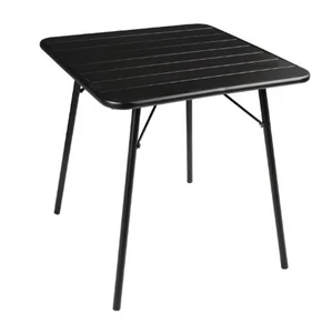 Bolero CS731 Square Slatted Steel Table Black 700mm