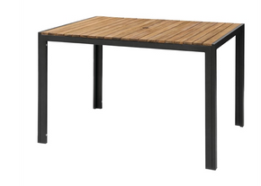 Bolero DS153 Acacia Wood and Steel Rectangular Table 1200mm Bolero DS153 Acacia Wood and Steel Rectangular Table 1200mm