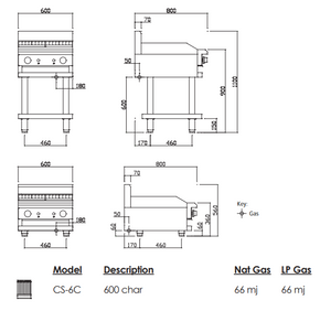 LUUS CS-6C - 600mm Chargrill LUUS CS-6C - 600mm Chargrill