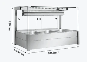 Bonvue BM11SC Square Countertop Wet and Dry Bain Marie (3 x GN 1/1)