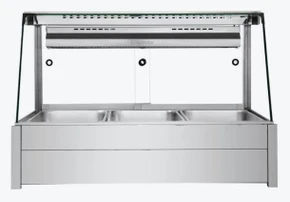 Bonvue BM11TC Angled Glass Countertop Wet and Dry Bain Marie (3 x GN 1/1)