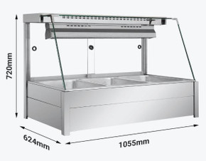 Bonvue Angled Countertop Wet and Dry Bain Marie BM11TC