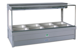 Roband S24RD Square Glass Hot Food Display with Rear Doors
