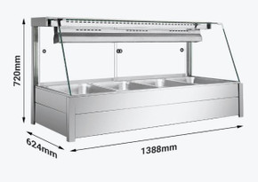 Bonvue Angled Countertop Wet and Dry Bain Marie BM14TC