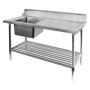 1800mm Stainless Steel Single Bowl Sink Bench with Left Inlet | SSBD7-1800L/A