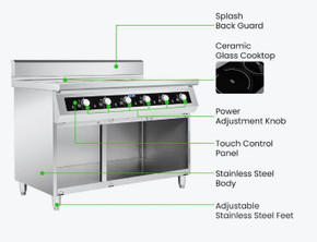 Electmax 700 Series Induction 6-Burner Cooker with Splashback EIC7-1200P