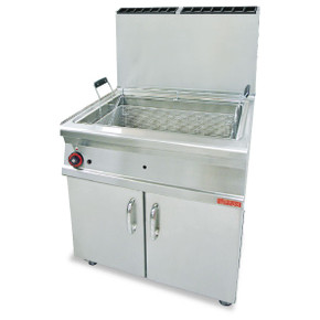 Lotus F45-78G 45L Large Pan Gas Pastry Fryer On Cabinet Lotus F45-78G 45L Large Pan Gas Pastry Fryer On Cabinet