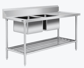 Modular Systems 1800mm Stainless Steel Single Bowl Dishwasher Bench with Left Inlet | DSBD7-1800L/A