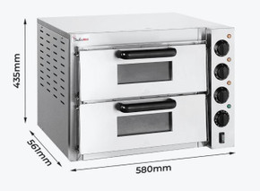 BakerMax Compact Countertop Double Deck Electric Pizza Oven EP-2T/15