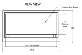 Cookon WTYPG-1200 Commercial & Domestic 1200mm Gas Teppanyaki Grill Plate
