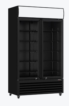 Thermaster Large Two Glass Door Colourbond Upright Drink Fridge LG-1200BP