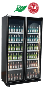 Exquisite DC700 Two Glass Doors Upright Display Refrigerator Black Exquisite DC700 Two Glass Doors Upright Display Refrigerator Black