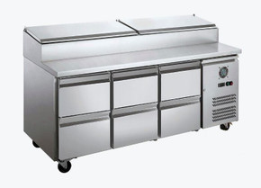 Six Drawer Salad Prep Fridge - XSS7C18S3V-6D