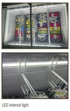 Exquisite SD151 Curved Glass Display Chest Freezer 151L with LED Light