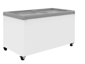 Flat Glass Display Chest Freezers 390L