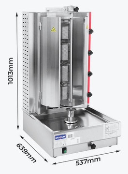 GasMax Semi-automatic 4 Burner NG Kebab Machine KB-4