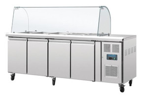 Polar CT395-A U-Series Four Door Refrigerated Gastronorm Saladette Counter