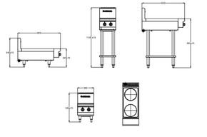 Goldstein PEB2S‑X Electric Cooktop, 2 Solid Plates
