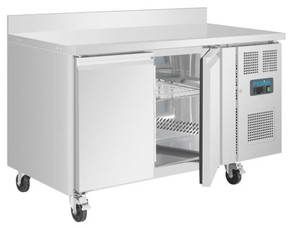 Polar UA064-A U-Series Double Door Counter Fridge with Upstand 282Ltr