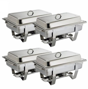Olympia S299 Milan Commercial Stainless Steel Chafing Dish Set (4 Pack – 36 Litre Total Capacity)