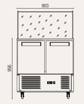 Exquisite SBC250 Saladette Food Preparation Refrigerator 240 L