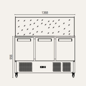 Exquisite SBC380 Saladette Food Preparation Refrigerator Static 368L