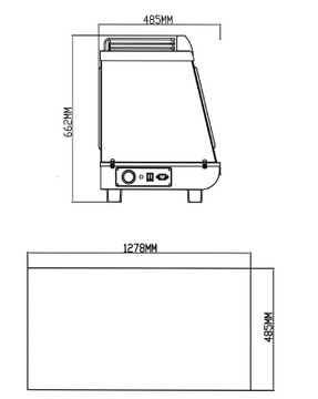 ICS Pacific Pavia-190H Counter Top Heated Display 3 Tier 186L