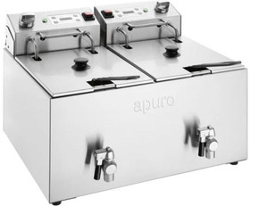 Apuro CU621-A Double Electric Fryer with Timer - 2x8Ltr - 2x2.9kW